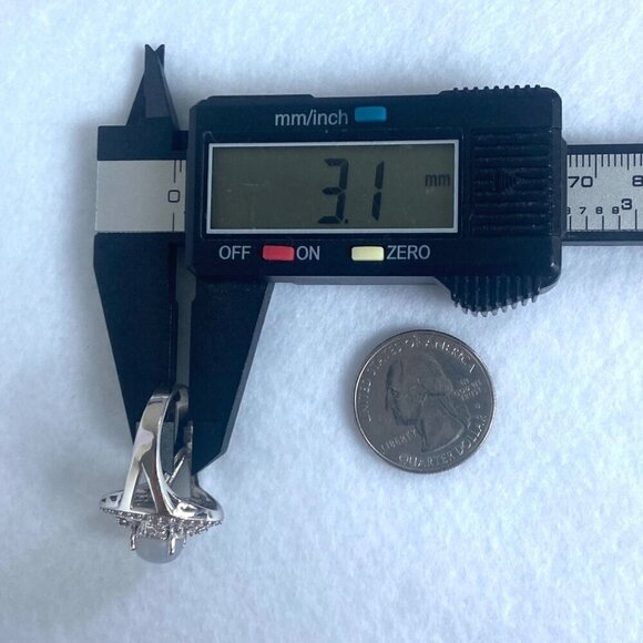 Sterling Silver 925 CFJ Round Moonstone Cabochon Oval Scrollwork Ring Sz 7.75 - Picture 15 of 16